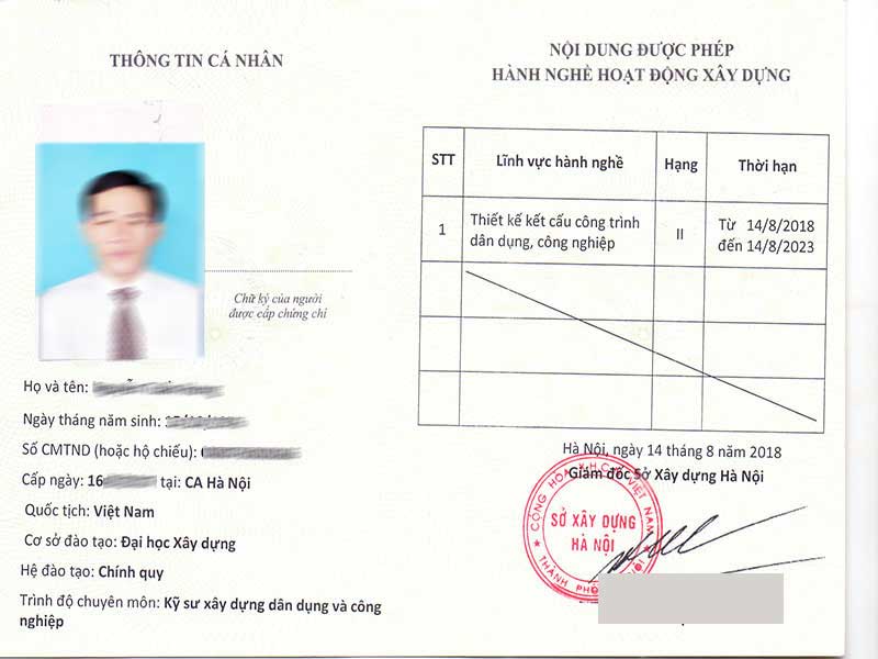 tra chứng chỉ hành nghề xây dựng